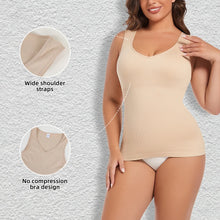Load image into Gallery viewer, Womens Tummy Control Shapewear Tank Top with V Neck Seam-free Body Shaper Slimming Compression Tank Top