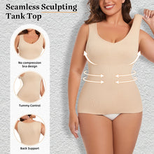 Load image into Gallery viewer, Womens Tummy Control Shapewear Tank Top with V Neck Seam-free Body Shaper Slimming Compression Tank Top