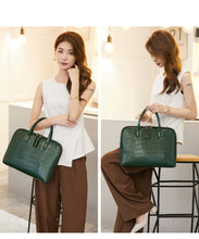Load image into Gallery viewer, Sac à Main en Cuir Façon Crocodile avec Pochette Ordinateur
