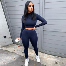 Load image into Gallery viewer, Ensemble Sport Crop Top et Legging Taille Haute
