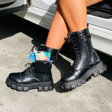 Load image into Gallery viewer, Bottes de Combat pour Femme avec Poche à Lacets
