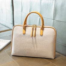 Load image into Gallery viewer, Sac à Main en Cuir Façon Crocodile avec Pochette Ordinateur
