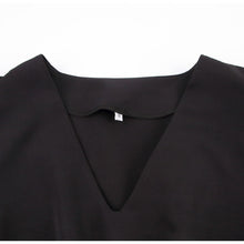 Load image into Gallery viewer, Robe Noire Manches Courtes pour Femme
