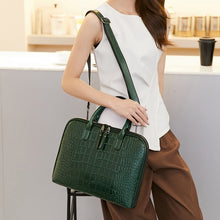 Load image into Gallery viewer, Sac à Main en Cuir Façon Crocodile avec Pochette Ordinateur
