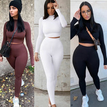 Load image into Gallery viewer, Ensemble Sport Crop Top et Legging Taille Haute
