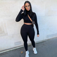 Load image into Gallery viewer, Ensemble Sport Crop Top et Legging Taille Haute
