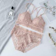 Load image into Gallery viewer, Ensemble Bralette Dos Nu en Dentelle Sans Couture
