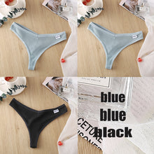 Load image into Gallery viewer, Ensemble de 3 Strings en Coton pour Femme – 6 Couleurs
