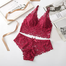 Load image into Gallery viewer, Ensemble Bralette Dos Nu en Dentelle Sans Couture
