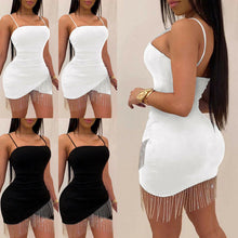 Load image into Gallery viewer, Robe Fourreau Sans Manches à Pompons – Soirée
