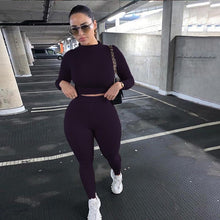 Load image into Gallery viewer, Ensemble Sport Crop Top et Legging Taille Haute
