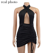 Load image into Gallery viewer, Robe Bandage Licou à Cordon – Soirée Été
