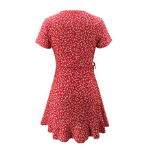 Load image into Gallery viewer, Mini Robe Fleurie à Volants Col en V
