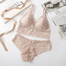 Load image into Gallery viewer, Ensemble Bralette Dos Nu en Dentelle Sans Couture
