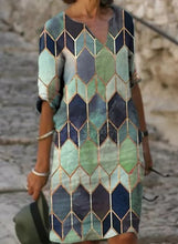 Load image into Gallery viewer, Robe Ample Col en V Manches Mi-Longues
