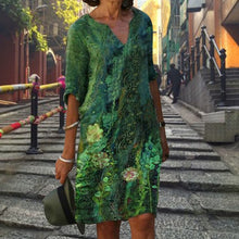 Load image into Gallery viewer, Robe Ample Col en V Manches Mi-Longues
