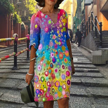 Load image into Gallery viewer, Robe Ample Col en V Manches Mi-Longues
