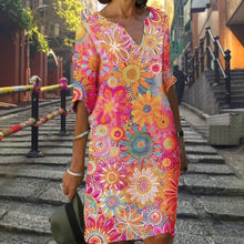 Load image into Gallery viewer, Robe Ample Col en V Manches Mi-Longues
