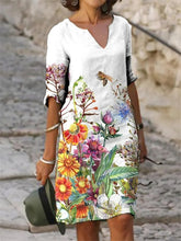 Load image into Gallery viewer, Robe Ample Col en V Manches Mi-Longues
