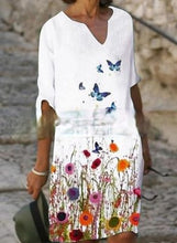 Load image into Gallery viewer, Robe Ample Col en V Manches Mi-Longues
