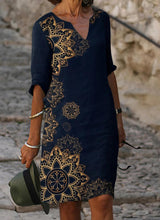 Load image into Gallery viewer, Robe Ample Col en V Manches Mi-Longues
