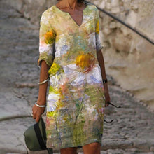 Load image into Gallery viewer, Robe Ample Col en V Manches Mi-Longues
