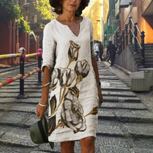 Load image into Gallery viewer, Robe Ample Col en V Manches Mi-Longues
